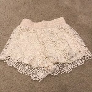 Beautiful crochet shorts cream color